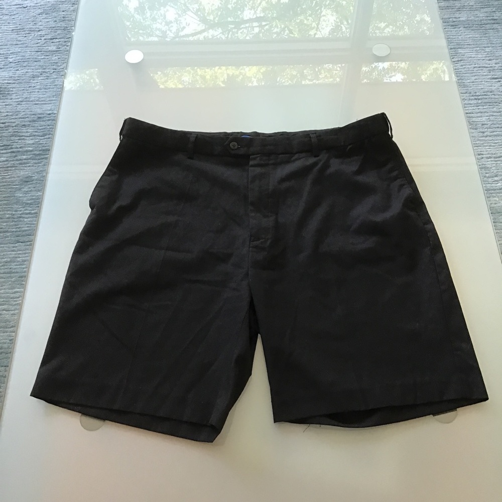 NEW Bocaccio Golf Black Super 120s Expandable Waist Flat Front Shorts 40 8.5"